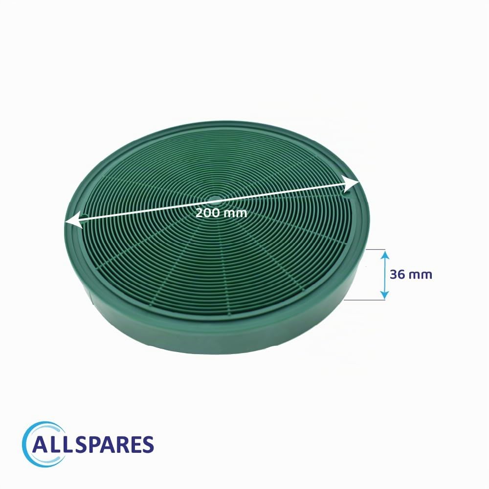 AllSpares Long Life Lot de 2 filtres à charbon actif pour AEG-Electrolux Zanussi EFF77 / 50290659007 / MCFE31 / 9029801306, NYTTIG FIL 500/004.019.55 et Franke 112.0016.755 (diamètre 2 pièces) 00 mm)
