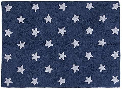 Lorena Canals Washable Rug (Navy Stars/White) by Lorena Canals