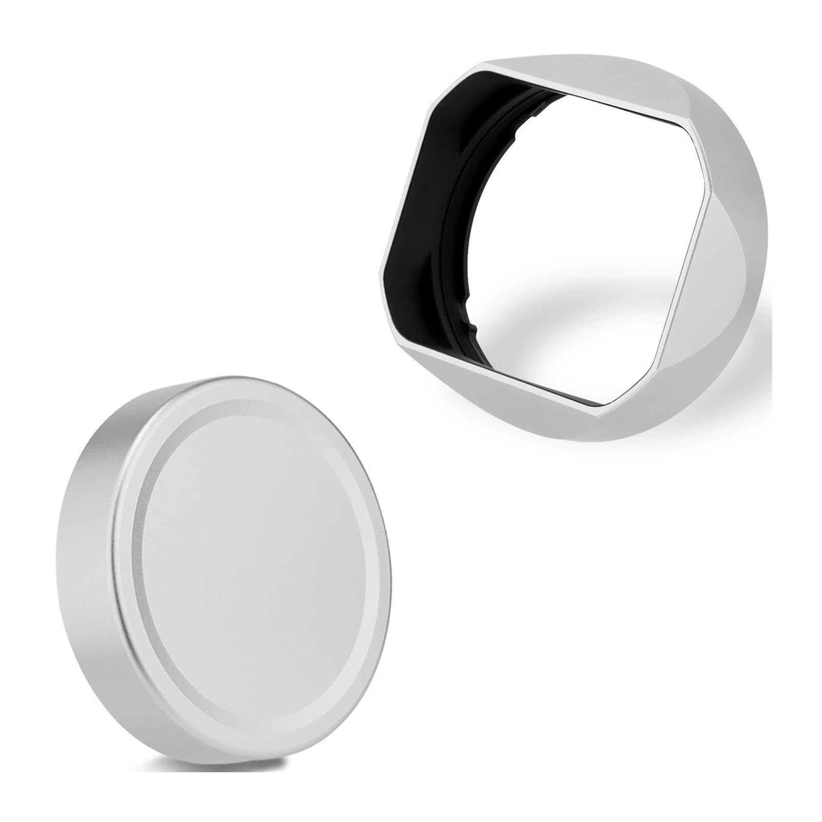Pare-Soleil carré en métal, Compatible avec Sony, RX1R3 / RX1M2 / RX1 FE 40mm F2.5 G FE 50mm F2.5 G 24mm.8, Abat-Jour d'objectif sur A7CII A7CR A7R4(Silver)