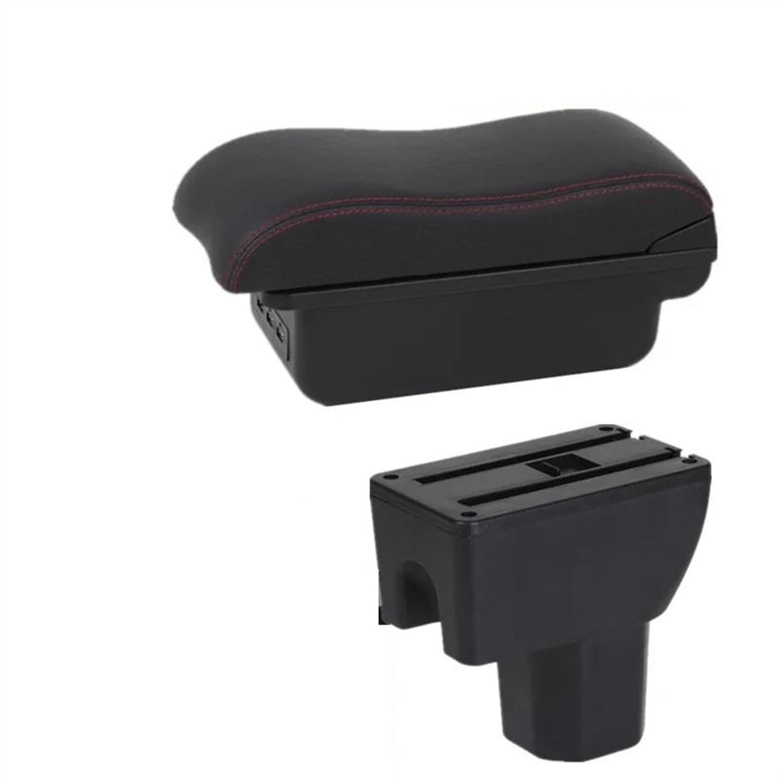 NMJLQW Storage Rack Car Interior Accessories Center Console Storage Box Multifunctional Armrest Storage Box For Splash(B2 red line 3USB)