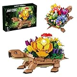 Sea Turtle Succulent Planter Building Set, Turtle Flowers Pot Building Kit, Animals Botanical Collection Blocks Toys, for 6+ Boys, Girls, Women, Home Plants Decor Gift Idea for Christmas (477Pcs)