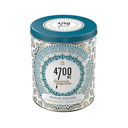Image of 4700BC Pop Gala, Exotic popcorn Ensemble, Tin, 475g (Himalayan Salt Caramel, Nutty Tuxedo Chocolate and Hawaiian BBQ Cheese)