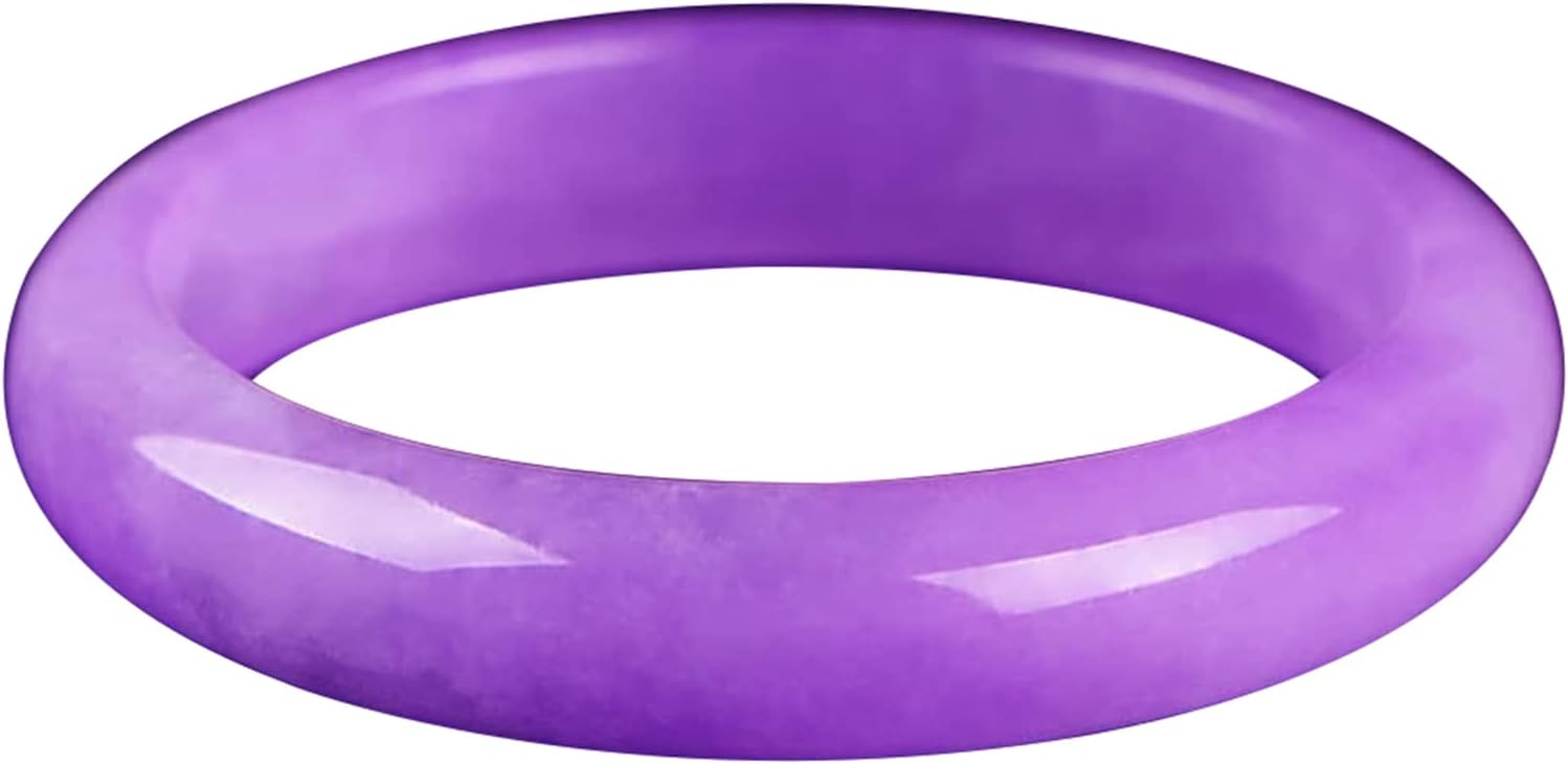 Natural Violets Jade Bangle Bracelet for Women Elegant Classical Genuine Purple Jadeite Bangles Jewelry with Gift Box