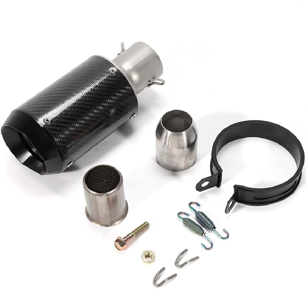 Slip On Exhaust Motorcycle Muffler, 51mm Slip-On Motorcycle Bikes Black Real Carbon Fiber Exhaust Muffler Slip On Exhaust Motorcycle Muffler, 51mm Slip-On Motorcycle Bikes Black Real Carbon Fiber Exhaust Muffler