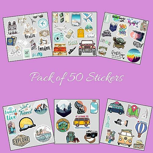 Image of Zesta Aesthetic Stickers for Laptop /Waterproof Anime Decal for Books /Vinyl Sticker for Fridge /Easy to Use Korean Car Sticker Kawaii Cute Stickers (Travel)-Self-Adhesive