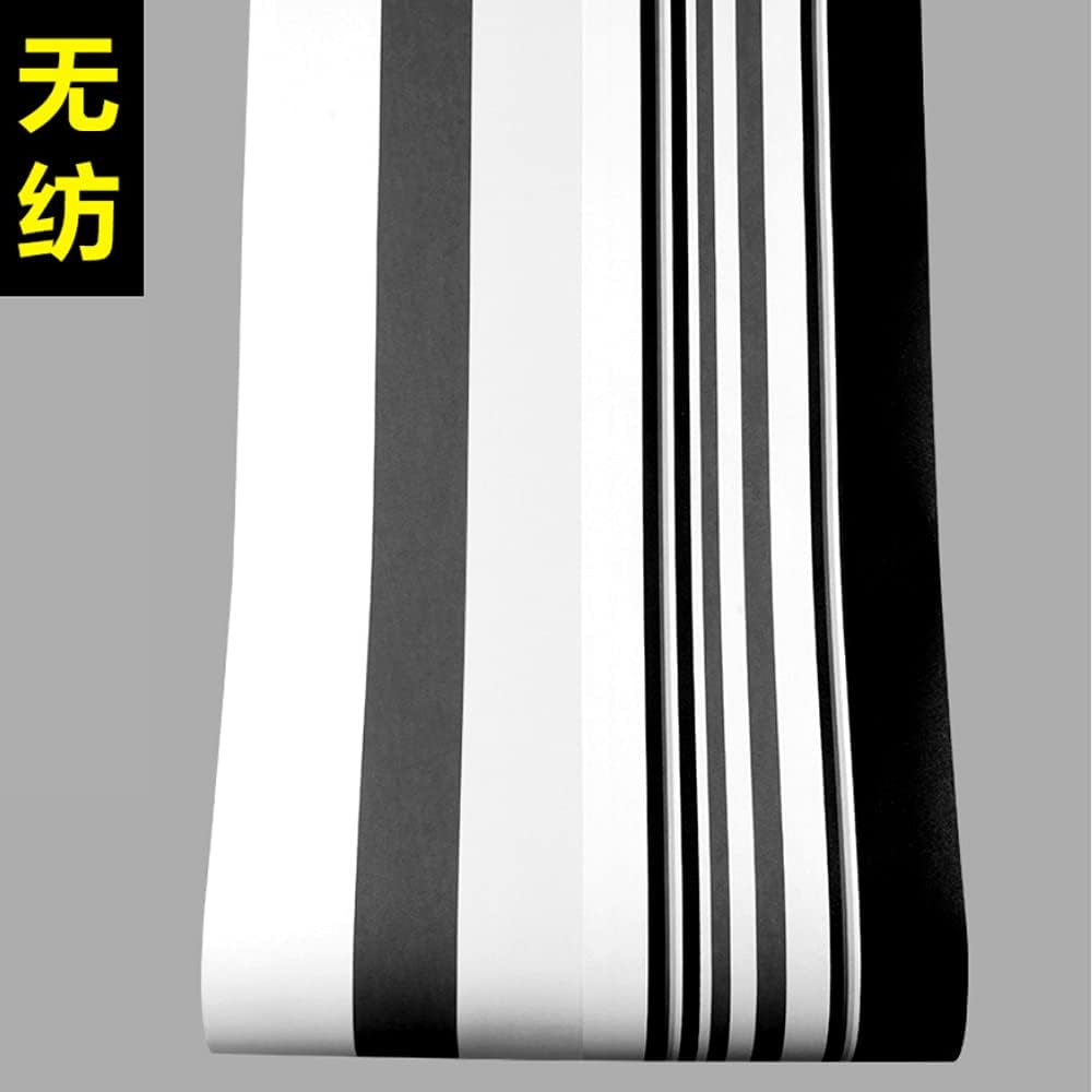 Q QIHANG Modern Minimalist Non-Woven Wallpaper Fashion Black and White Gray Stripes Living Room Bedroom TV Background Wall Shop Decoration 20.87" Wx393.7 L Non-Pasted image 5
