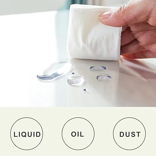 Miniatura 6 de Pioggia Mantel rectangular de vinilo transparente, ajustable, impermeable, elástico, protector de mesa de plástico (4 pies a 24 x 48 pulgadas,