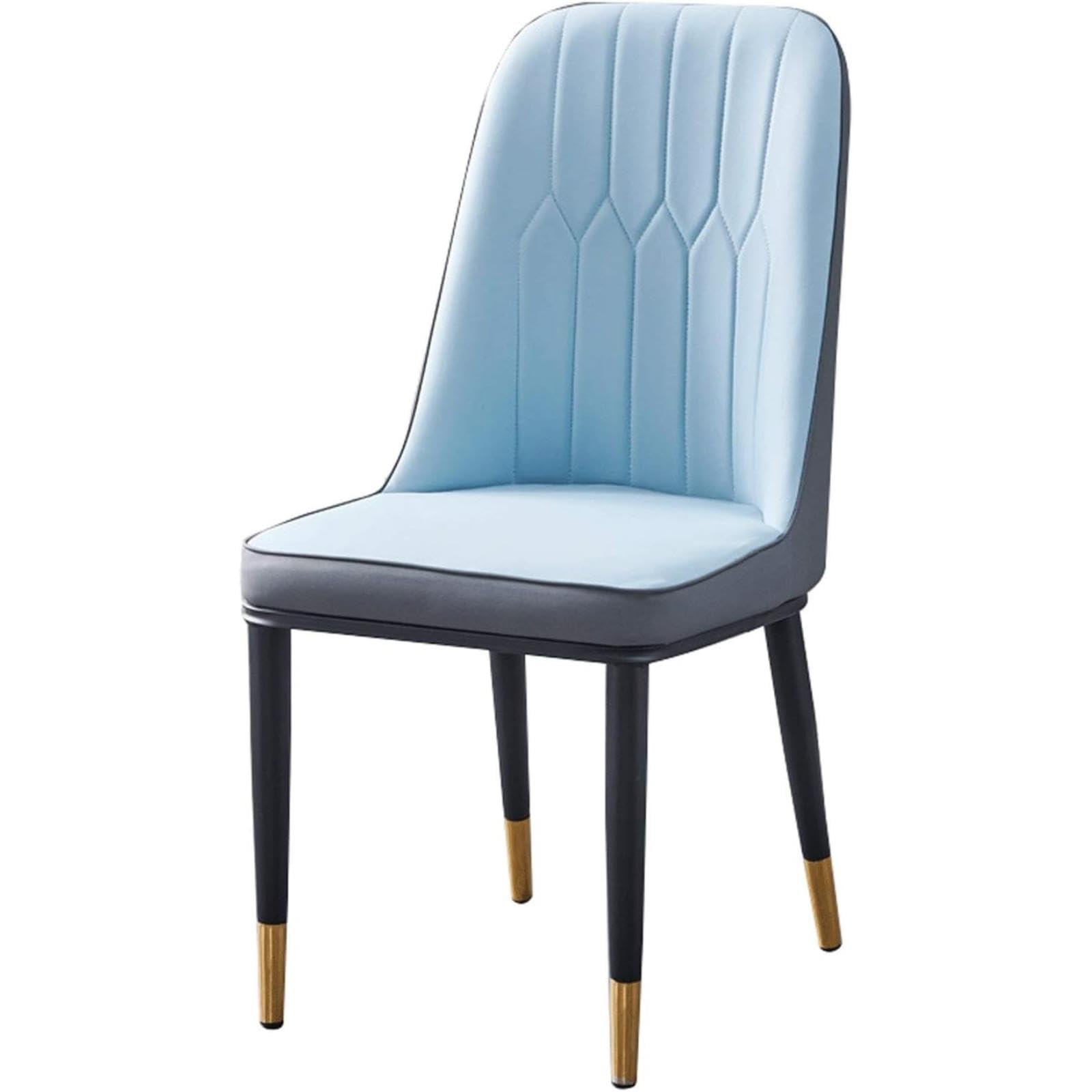Chaise de salle à manger rembourrée en similicuir et pieds métal