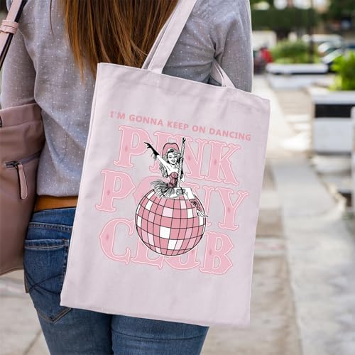 Image of WCGXKO Singer Pink Tote Bag Pride Music Fan Gift Song Lyrics Concert Merch
