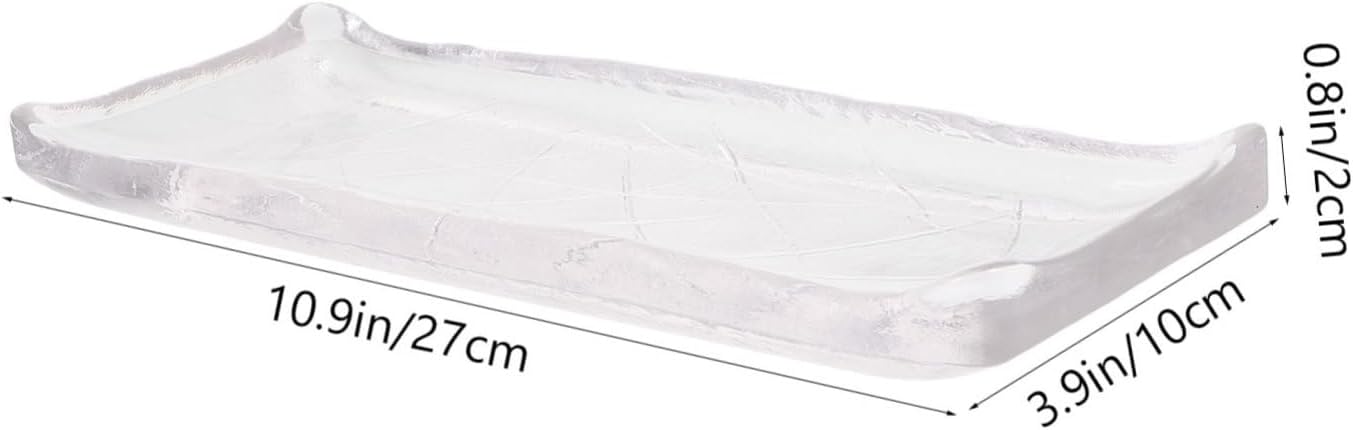 Cabilock Elegant Glass Serving Plate Correlle Dinnerware Steak Bread Dessert Sushi Salad Trays Easy Clean