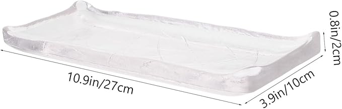Plato de Vidrio Rectangular 27x10x2cm Cabilock Moderno Blanco miniatura 3