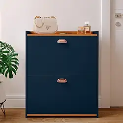 Sapateira Closet 2 Gavetas Basculantes Organizadora 12 Pares Quarto Hall De Entrada Multiuso (Azul)