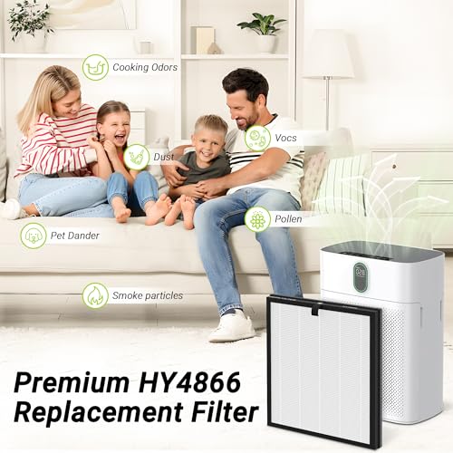 Image of HY4866 Premium Replacement Filter Compatible with Morento HY4866, HEAPETS P358, Westhey HY4866 and YIOU M1 Air Cleaner Purifier, 2 Packs