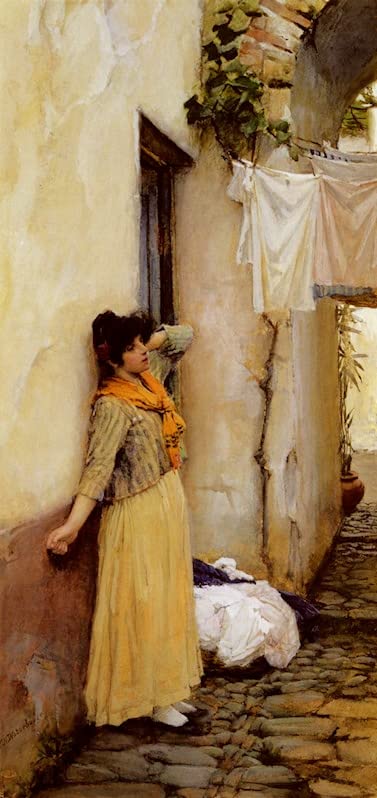 Impression d'affiches toile Fille italienne John William Waterhouse portrait 60x90