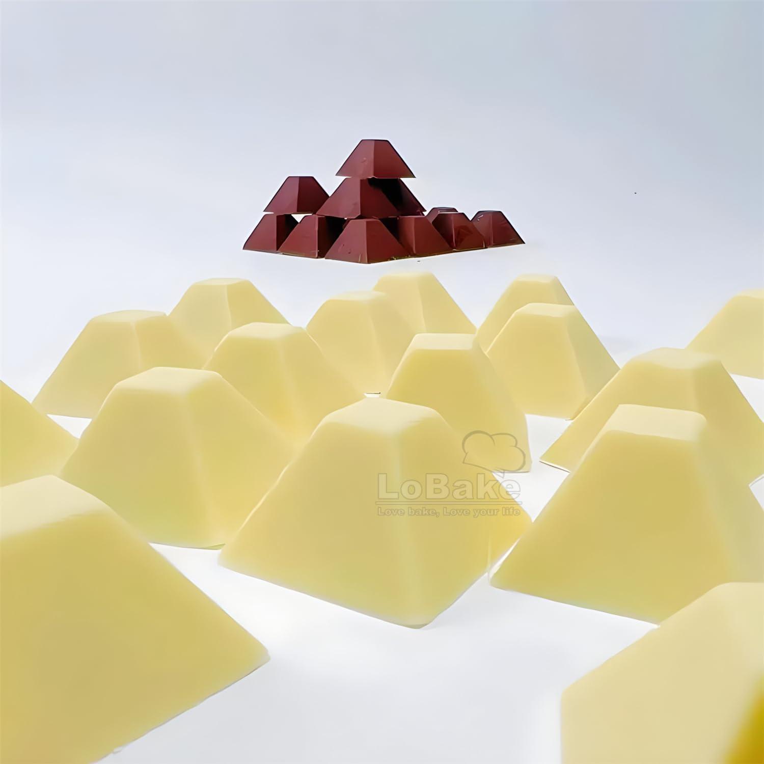 24 Cavities Cone Cube Pyramid Shape Polycarbonate Chocolate Mold Candy Sugarcraft Making Ice Cube Maker DIY Home Baking Tools