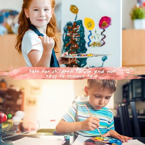 Paint Brushes, 20 Pcs Face Paint Brushes for Children Watercolor, Acrylic and Oil Painting Suitable for Decorations, Models, Figurines, Nail Art - Image 5