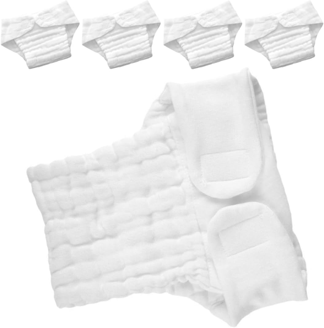 NOLITOY 5pcs Soft Washable Cloth Diaper Inserts White for Months Absorbent and Breathable Cotton for Daily Use and to Clean and Maintain