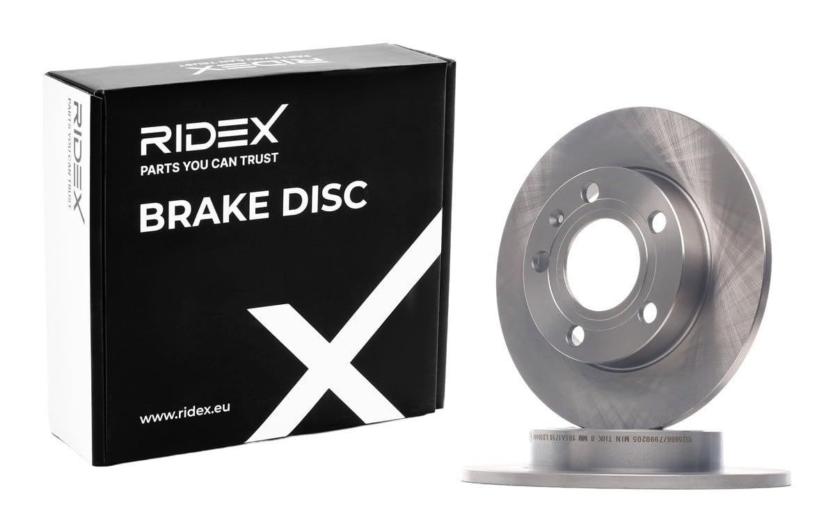 RIDEX 3405B1060 Juego para eje Kit de discos de freno y pastillas Trasero con chapa antichirrido Compatible con AUDI A4 B7 Avant 8ED