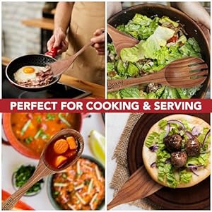 Luxuryteakwoodutensilsetelegant6piececookingensembleincludingspoonsserverscraperspatulaexpertlycraftedforculinaryexcellence Urban Country Home Decor Luxury teak wood utensil set elegant 6 piece cooking ensemble including spoons server scraper spatula expertly crafted for culinary excellence urban country home decor