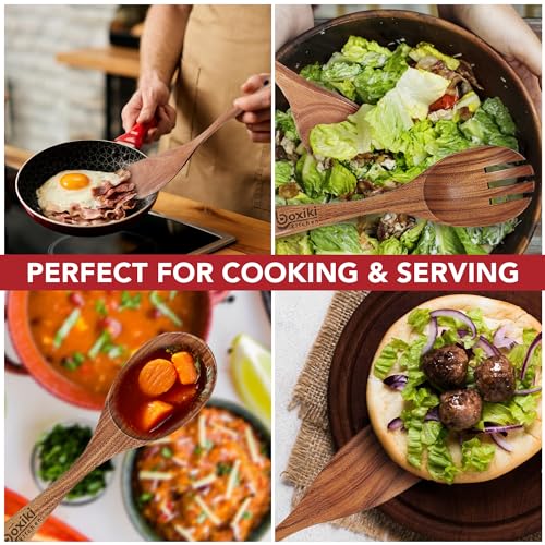 Luxuryteakwoodutensilsetelegant6piececookingensembleincludingspoonsserverscraperspatulaexpertlycraftedforculinaryexcellence Urban Country Home Decor Luxury teak wood utensil set elegant 6 piece cooking ensemble including spoons server scraper spatula expertly crafted for culinary excellence urban country home decor