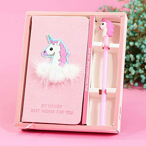 Unicorn Notebook Gel Pen Set, Pink Unicorn Journal with Unicorn Pen - Lovely