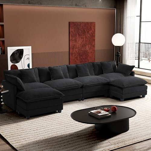 Ihanherry U-Shaped Modern Sofa 146" Modular Sectional Cloud Couch...
