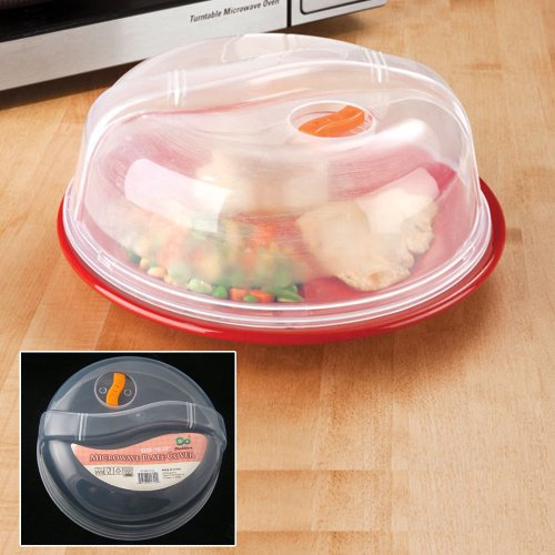 Plastic Microwave Plate Cover Clear Steam Vent Splatter Lid 10.25" Food Dish New #TOP3