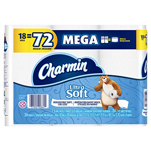Image of Charmin Ultra Soft Toilet Paper, 18 Mega Rolls