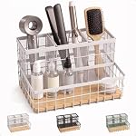 Hair Tool Organizer Countertop, Breathable Metal & Bamboo, Heat-Resistant