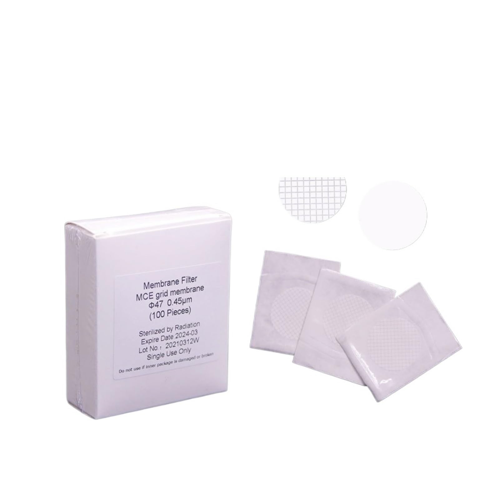 Papel de filtro cuantitativo Filtro de membrana de rejilla MCE de 47 mm y 50 mm, filtro hidrofílico(47mm 0.22um)