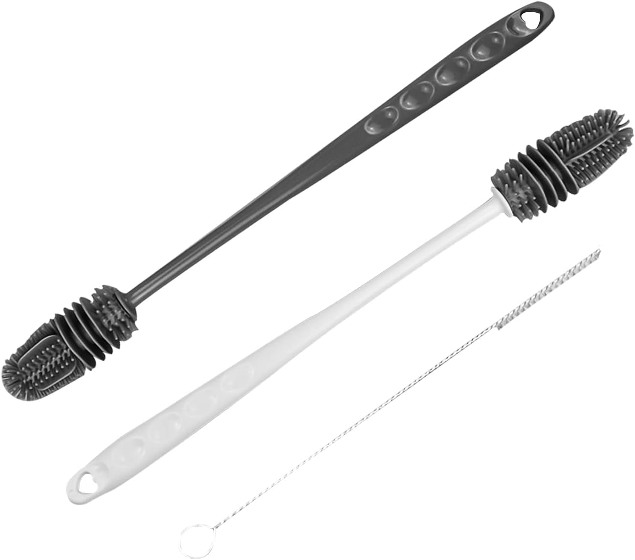 Silicone Bottle Cleaning Brush, 3 Pack Baby Bottle Cleaning Brush Long Handle Water Bottle Brush