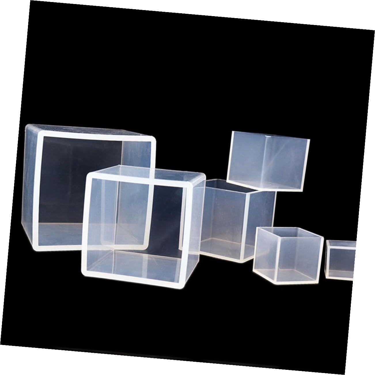 OSALADI 5 Pièces Moule Carré Silicone Lot de Moules pour Bricolage et Loisirs Créatifs de Forme Carrée pour Coulée