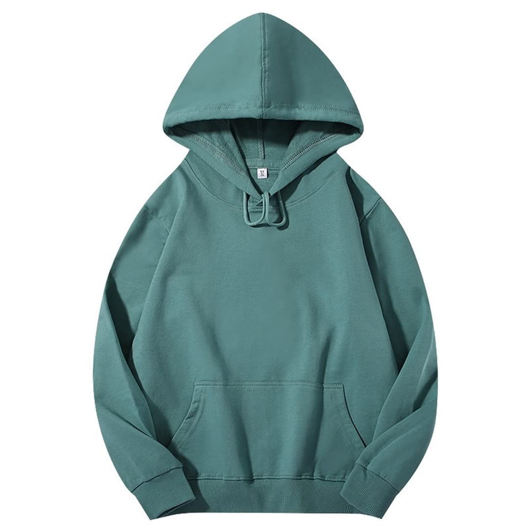 Damskie bluzy z kapturem Solidna bawełna Luźna dzianina Harajuku Sweter Bluza Khaki XL (60-65) kg