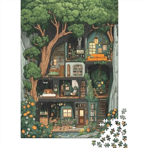 Puzzle de 1000 piezas de casa en el árbol de 70x50cm diseñado para la relajación en el hogar