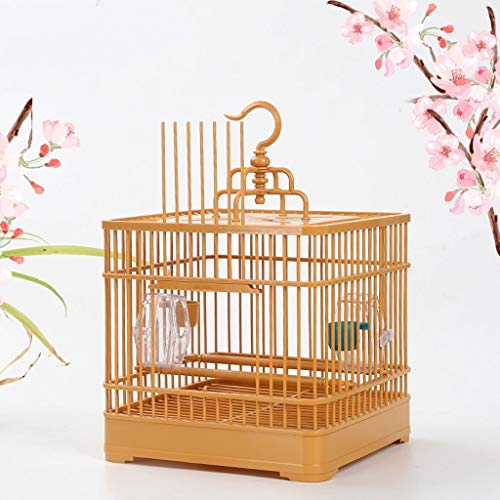 Cage à oiseaux carrée élevage petits oiseaux acier plastique brun - 5