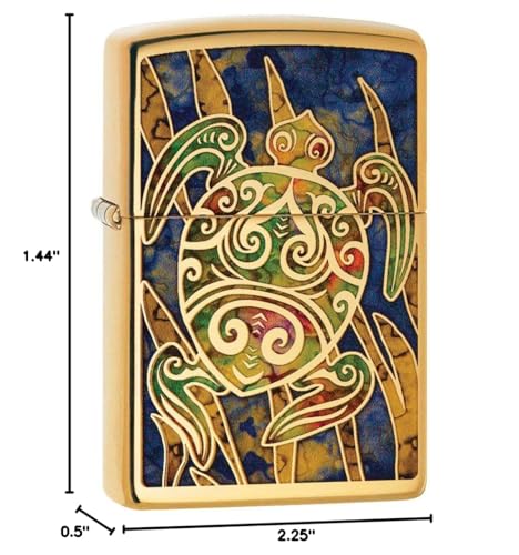 Encendedor Zippo Sea Turtle Fusion latón pulido miniatura 4