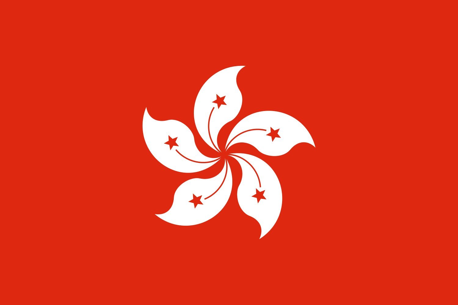 Drapeau Hong Kong format paysage large 1.5m² pour mât extérieur