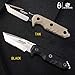 HX OUTDOORS Fixed Blade knives with Kydex sheath Tanto Full Tang Knife (Black)