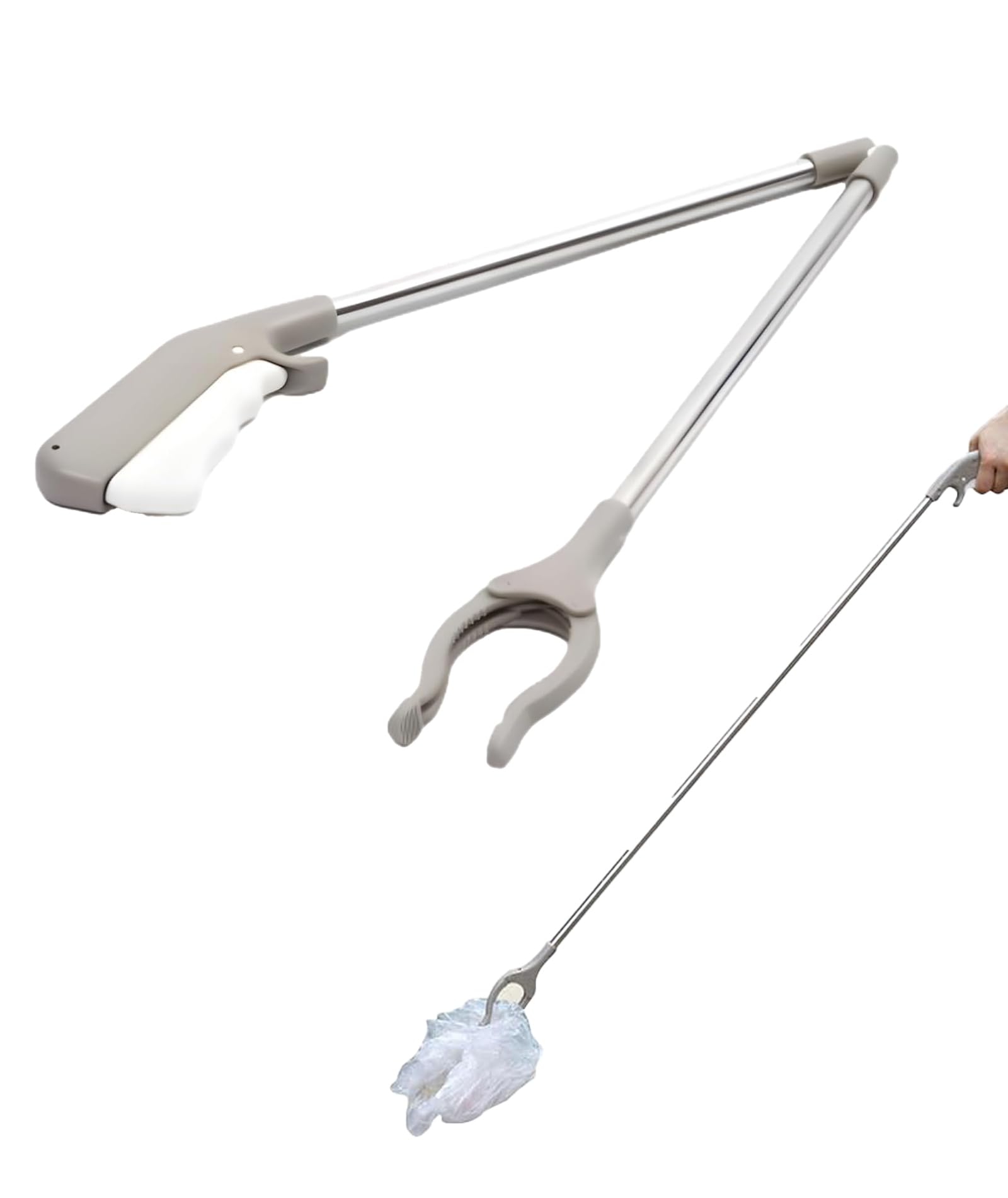Long Handled Iron Rod Garbage Collector, Garbage Clip, Garbage Clamp Picker with Just a Gentle Operation You Can Pick Up Things Saving You Time and Effort (Length 33in)