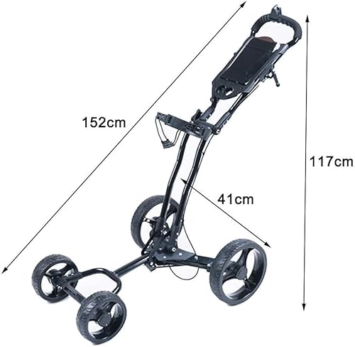 WaiDXn 4 Wheel Golf Push Cart-Folding Trolley - Lightweight, Compact Pull Caddy Cart, Easy To Open (Purple)(Purple) - Image 6