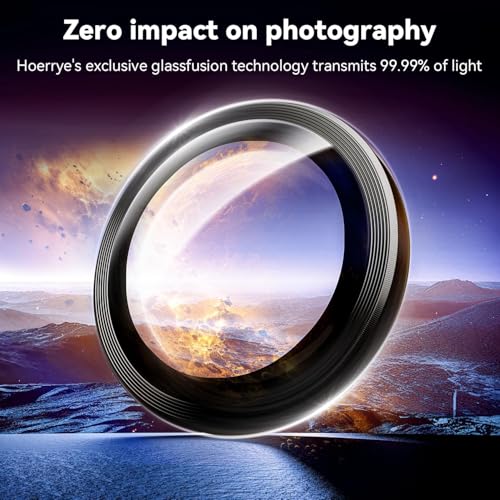 Image of Camera Lens Protector Ring Compatible with Samsung Galaxy S25 Ultra - 9H Tempered Glass, HD Clear, Anti-Scratch, Anti-Drop Metal Camera Guard, Diamond Design Lens Cover Titanium Black