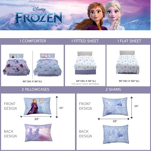 image for Franco Disney Frozen 2 Kids Bedding Super Soft Comforter and Sheet Set