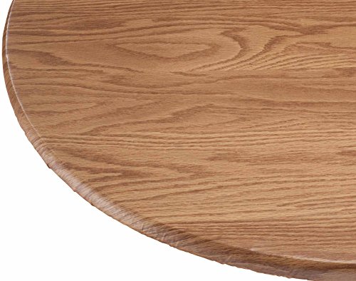 Miles Kimball Wood Grain Elastic Table Cover, Vinyl, Fleece Backing, Pine – Measures 45