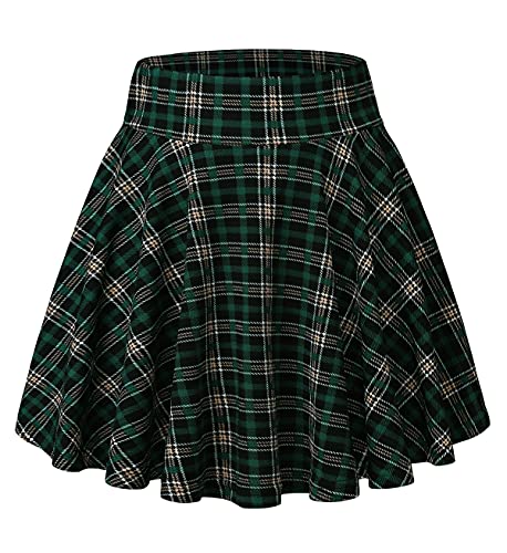 DJT Women's Basic Versatile Casual Stretchy Flared Pleated Mini Skater Skirt with Shorts2