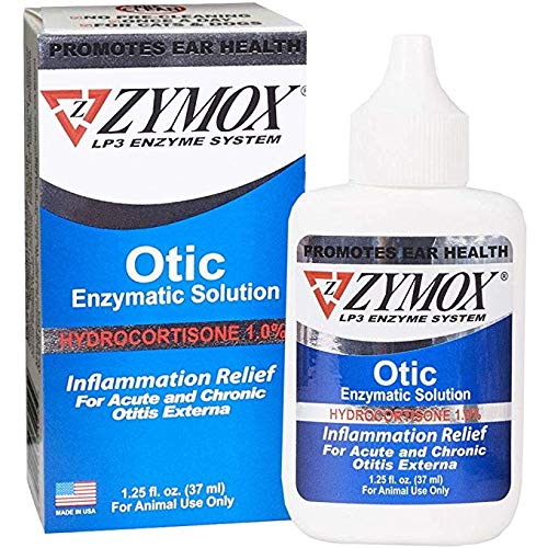 Zymox Otic with Hydrocortisone 1.0% 1.25 Oz Dog Cat Ear Infections