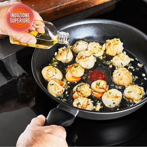 Lagostina Intensive Pro, Padella Antiaderente 24 cm, Rivestimento Titanio Antigraffio, Cottura Rapida e Uniforme, Tecnologia Thermo-Signal, Adatta a Tutte le Fonti di Calore Inclusa Induzione - Immagine 3