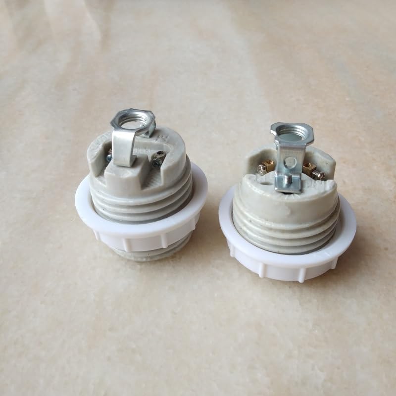 E27 KR/CE certification full thread socket lamp holder with m10 bracket resistantce to high temperature screw lock - (Color: CE approval; Base Type: 4 pieces)