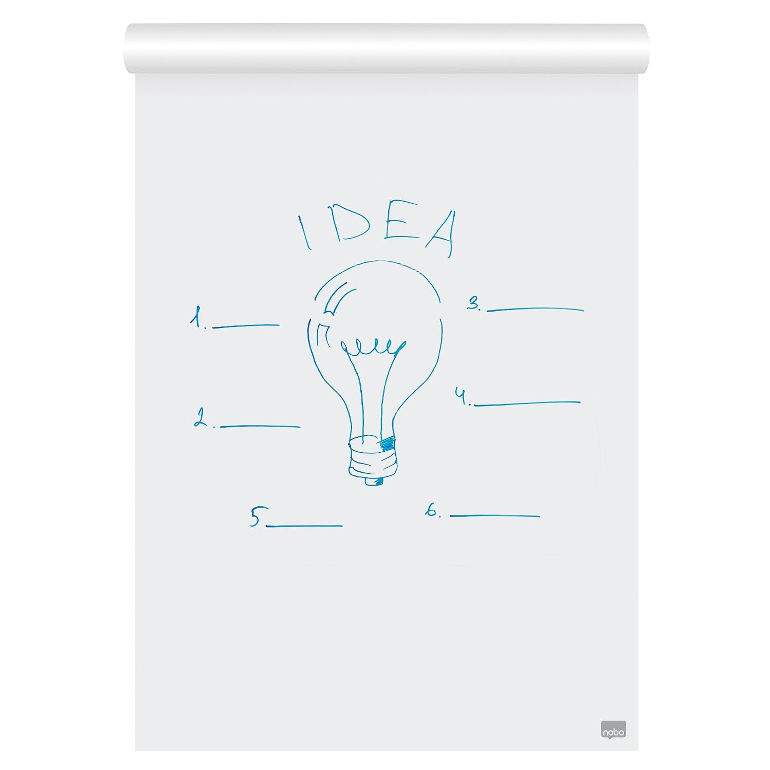 Nobo Premium Flipchart Pad 60x85cm, Dual-Sided Plain or Gridded Paper, 50 sheet, 90g/m², 1 Pack, Rolled