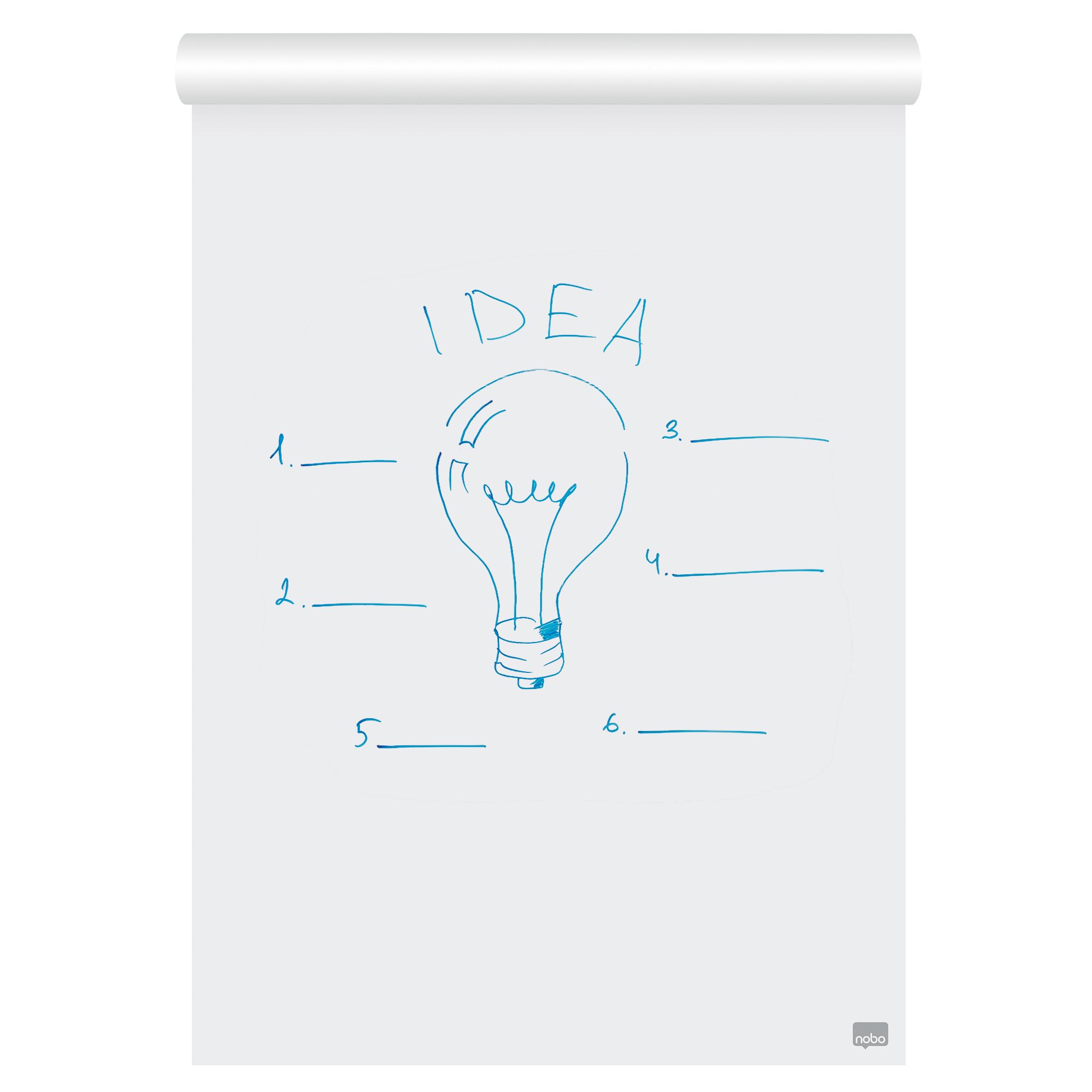 NOBO Recharge de Papier pour Paperboard 60 x 85 cm, Double-face Papier Uni/Quadrillé, 50 Feuilles, 90 g/m²