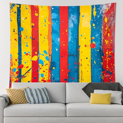 Graffiti Modern Striped Wall Tapestry for Bedroom Men Women, Funky